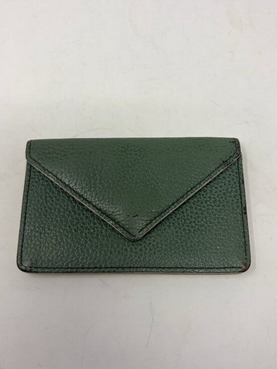 Levenger Accessories - Levenger card case green envelope snap leather slim